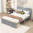 Wooden Platform Bed with Storage Drawer and Headboard-774917017-774917016