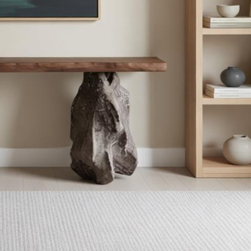 Table d'entrée en bois de style zen, H 29,53 po x l 62,99 po x P 15,75 po