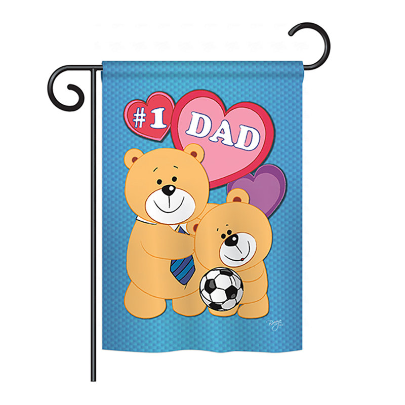 Drapeau de maison en polyester 2 côtés love dad, H 18,5 po x l 13 po