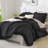 Andency Oversized King Ruffle Comforter Set 120x120, 3 Pieces Black Lightweight Fluffy Super King Bedding Set, Shabby Chic Famhouse All Season Bed Set for Girls Women-124610468-124610434