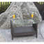 Table basse d'extérieur pour terrasse avec verre trempé transparent