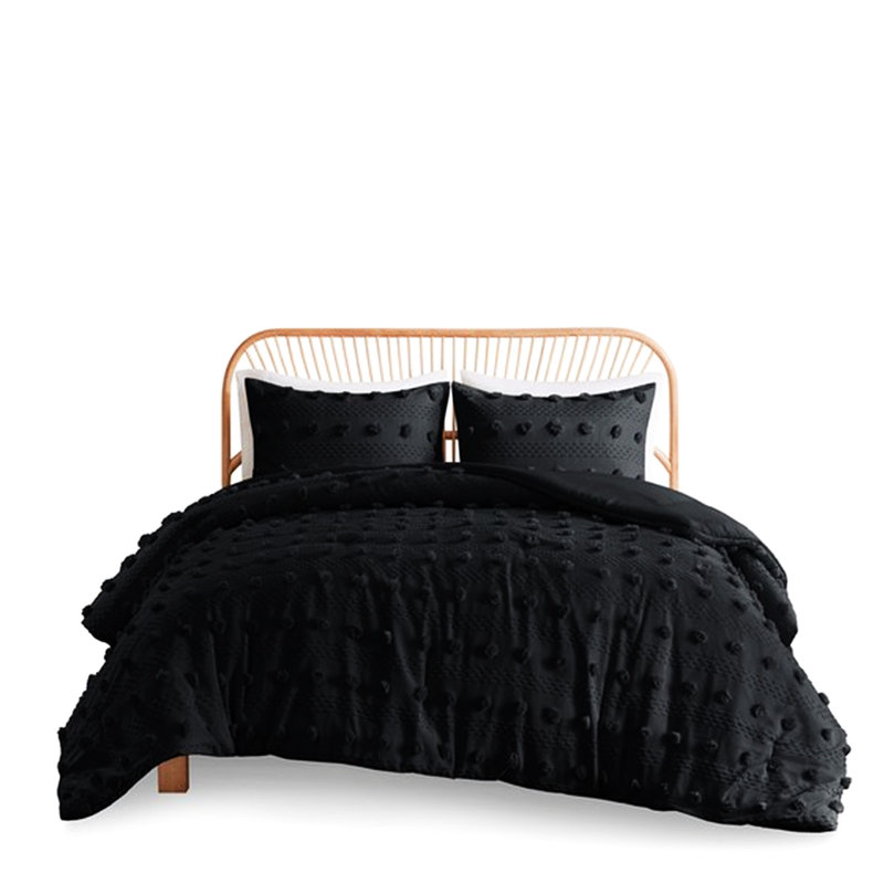 Black Comforter King/ King - , Microfiber Inside Bedding , Soft, Black, King Comforter + 2 Shams
