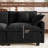 George 146.5" Modern 6 Seat Chenille U Shaped Modular Sectional Sofa With Two Ottomans-319178571