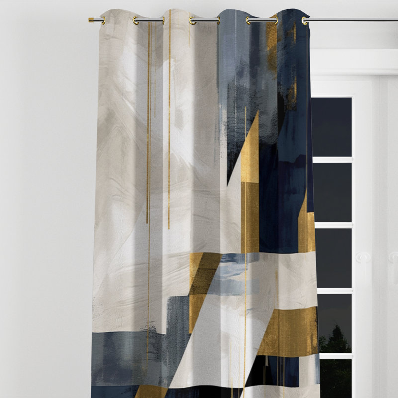 Anamda - Rideau à œillets moderne - Velours obscurcissant - 1 panneau, L 52 po x L 63 po, Œillets dorés