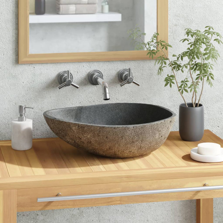 World Menagerie Thinder Stone Oval Countertop Basin Sink