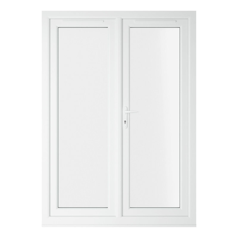 Crystal Triple Glazed French Door Grey/White 1390 x 2055mm, 1390mm x 2090mm, White