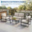 Ensemble de conversation pour patio 4 pièces - Canapé et table en corde tissée pour le jardin, le balcon et la cour-129590258