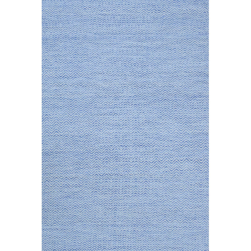 Tapis bleu en laine Kerrigan, Rectangulaire 7 pi 1 po x 10 pi