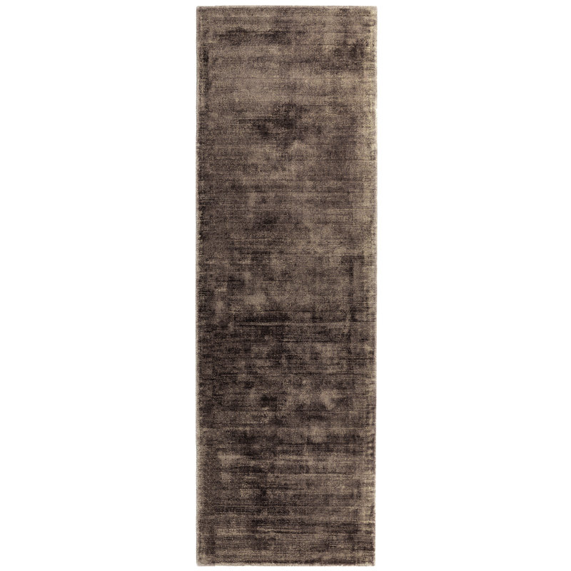Doris Plain Silky Chocolate Rug, Runner 66 x 240cm