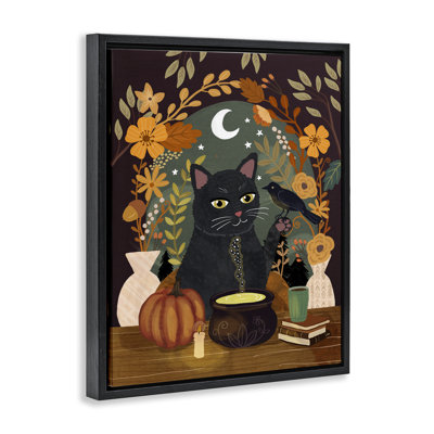 Cadre flottant Autumnal Cat & Cauldron, design par Mia Charro