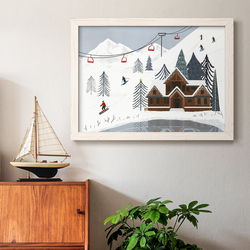 «Ski Slope Collection A», reproduction d'art sur toile, H 18 po x l 26 po, Blanc