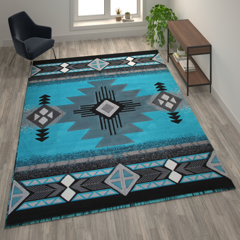 Leitha traditionnel en fibre d'oléfine, Rectangle 8 pi x 10 pi