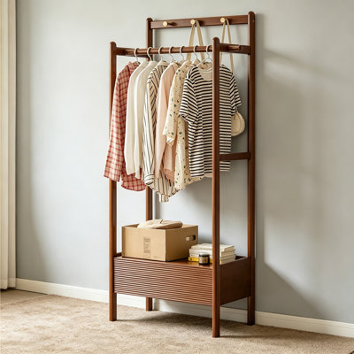 Solid Wood Entryway Coat Rack