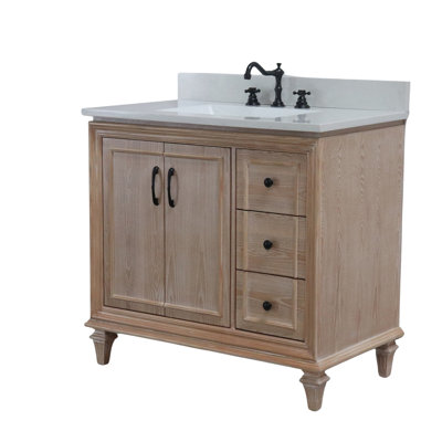 Ensemble de meuble-lavabo simple 37 po avec comptoir en quartz Armante