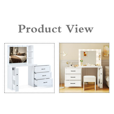 Vanity Table With Lighted Mirror
