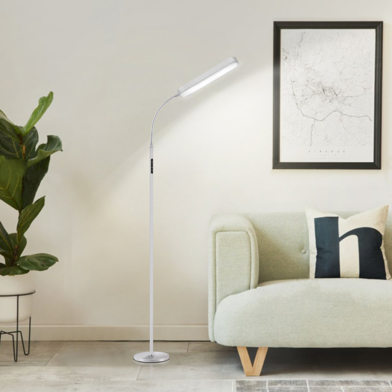 Lampe de travail sur pied à DEL 68 po Dwayne, Gris argenté