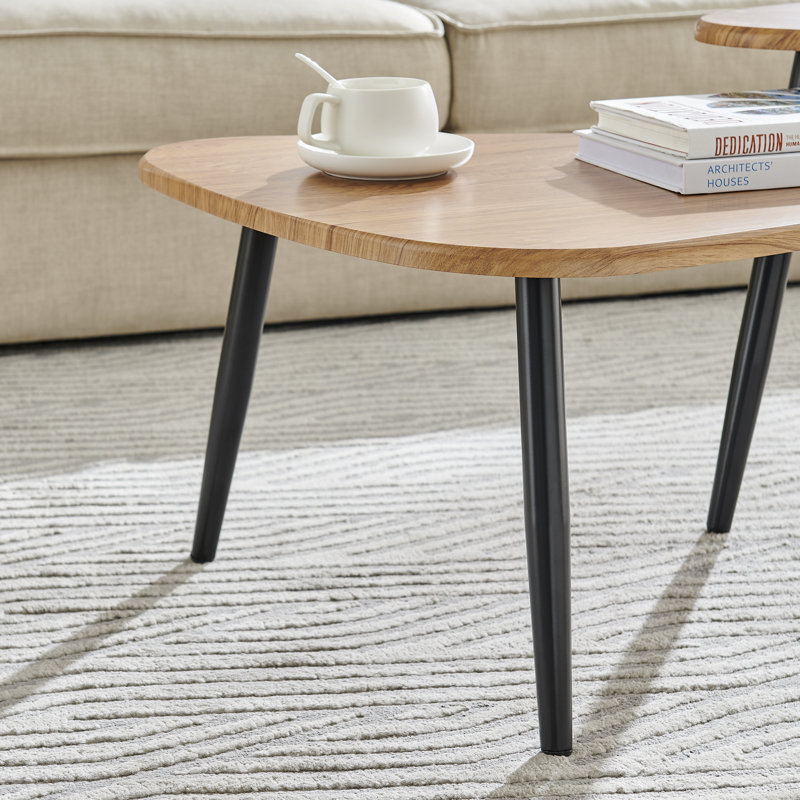 Jisella 3 Legs Nesting Coffee Table Sets, Brown