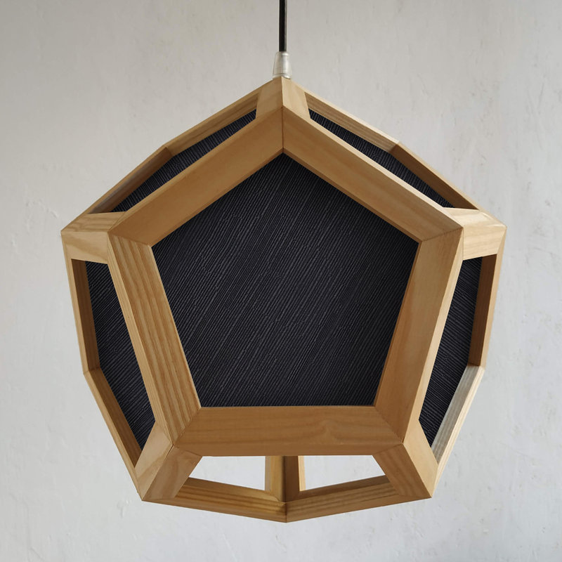 Belfiore 1 - Light Oil Geometric Pendant, Oak/Black