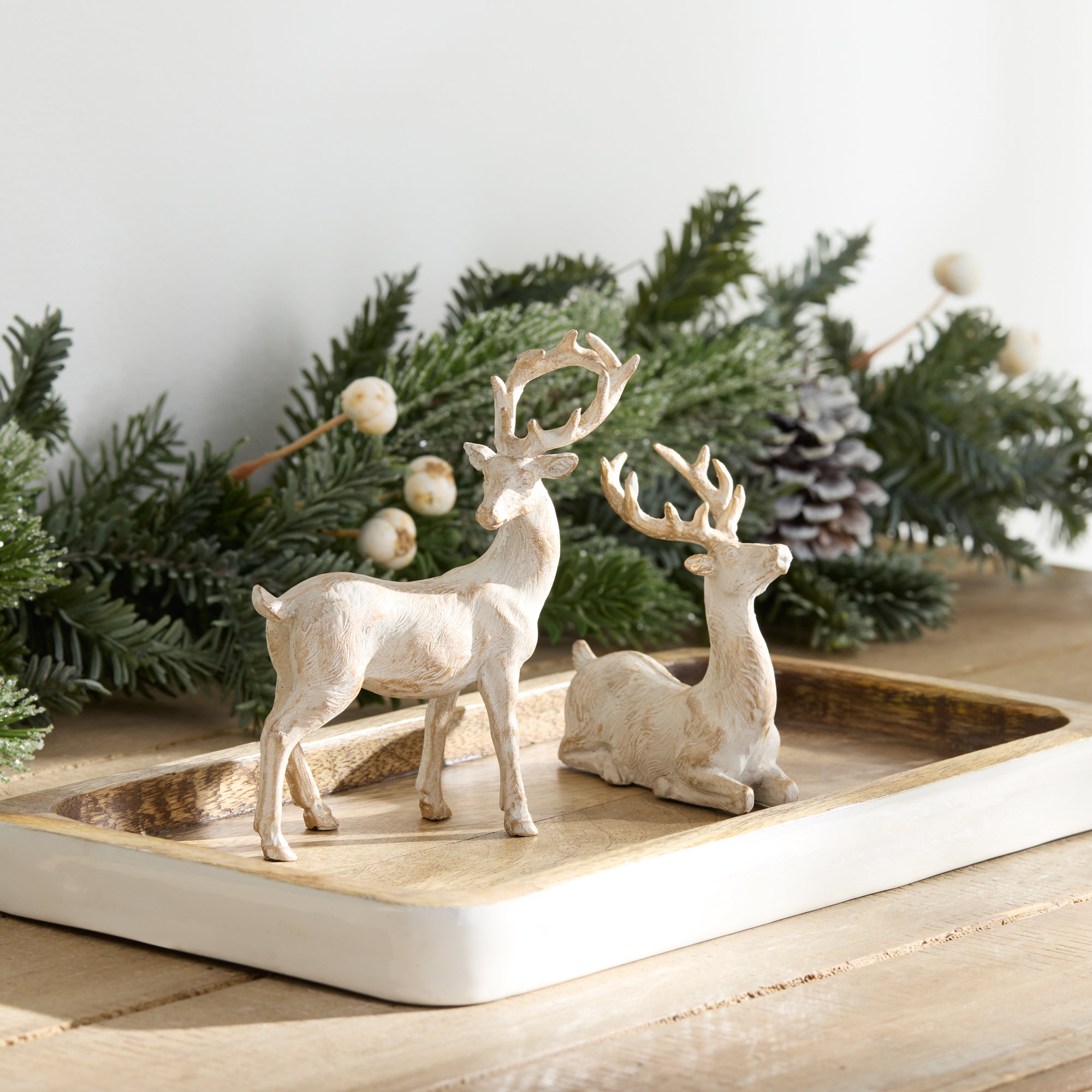 Brushed Gold Holiday Deer Figurine (Set of 6)