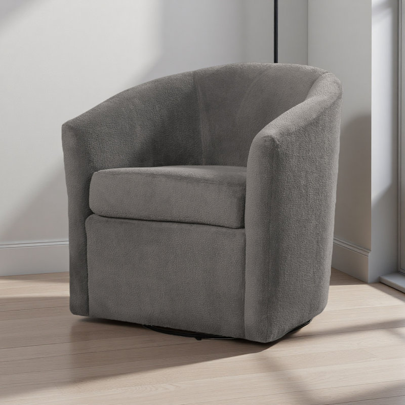 Fauteuil d'appoint pivotant en tissu performant, Brun cendré