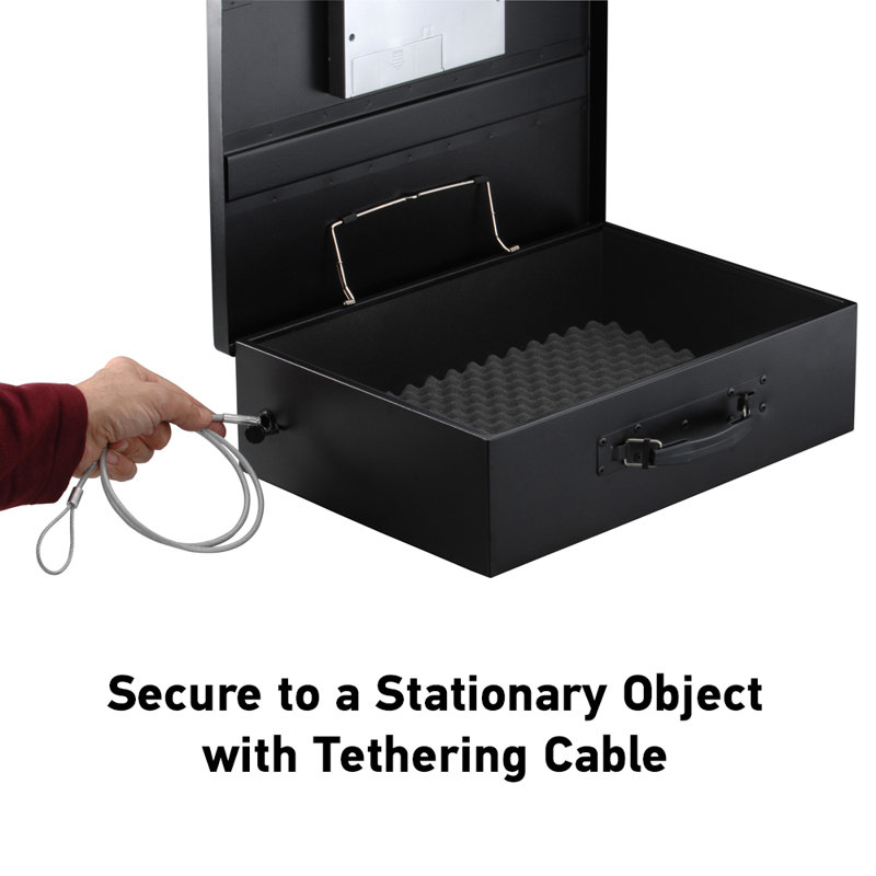 Black Steel Digital Portable Security Safe with Handle