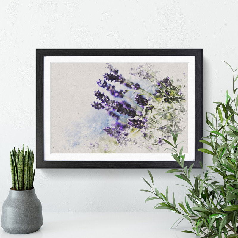 Lavender Vol.2 - Picture Frame Graphic Art, Black Framed, 27cm H x 36cm W x 2cm D