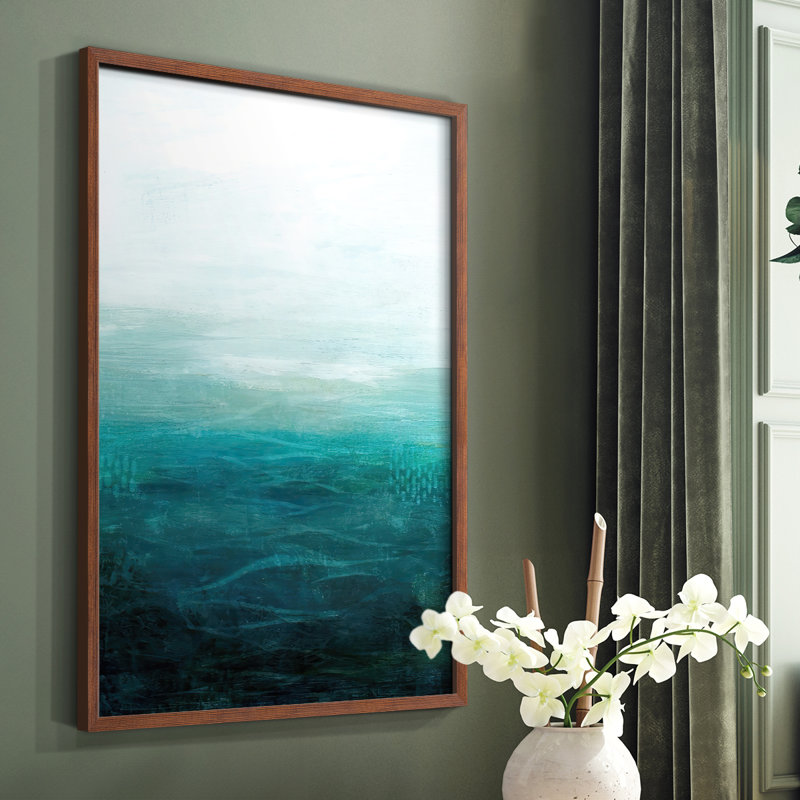 Drifting Sea II Framed Print - Solid Wood, Brown, 10" H x 8" W
