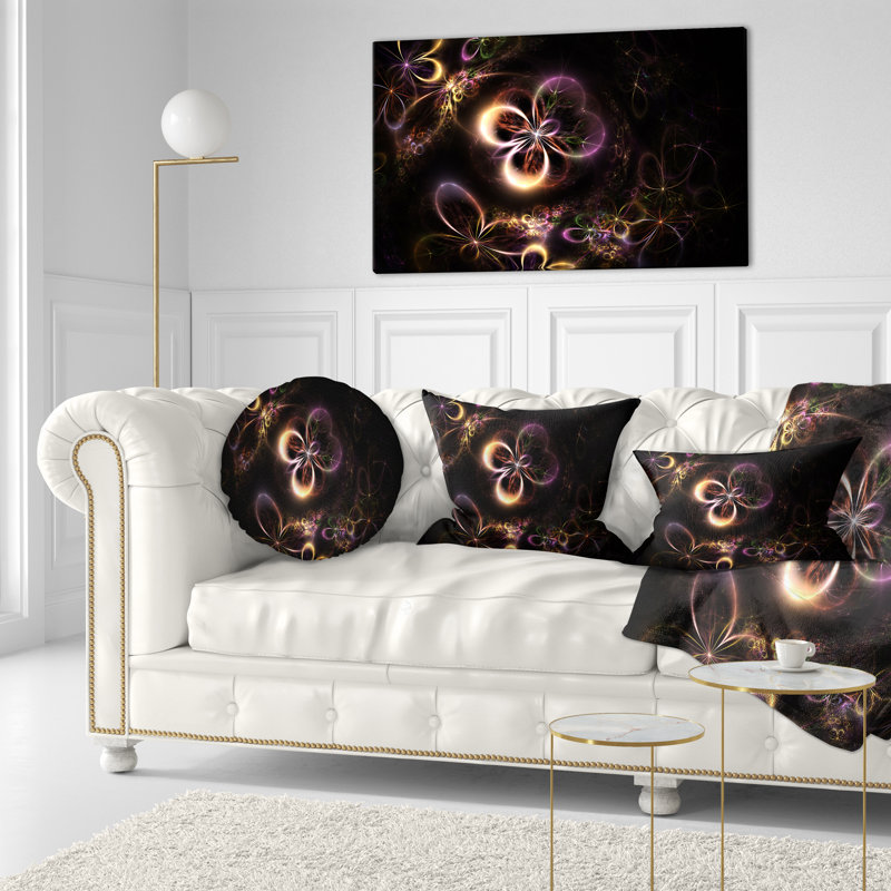  Coussin lombaire abstrait à petites fleurs fractales