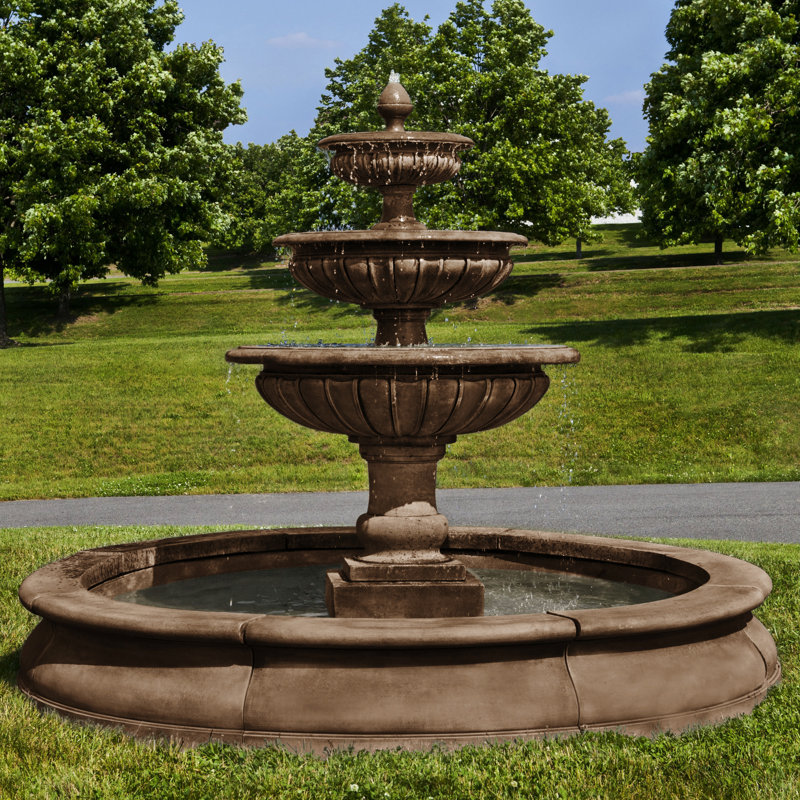 Fontaine en béton Estate Longvue, Pierre calcaire vieillie