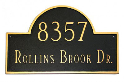 Plaque d’adresse murale sur 1 ligne Classic, Bleu de mer / Argent, Oui