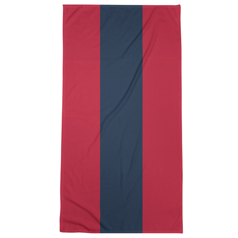 Cotton Blend Beach Towel, Navy Blue/Red