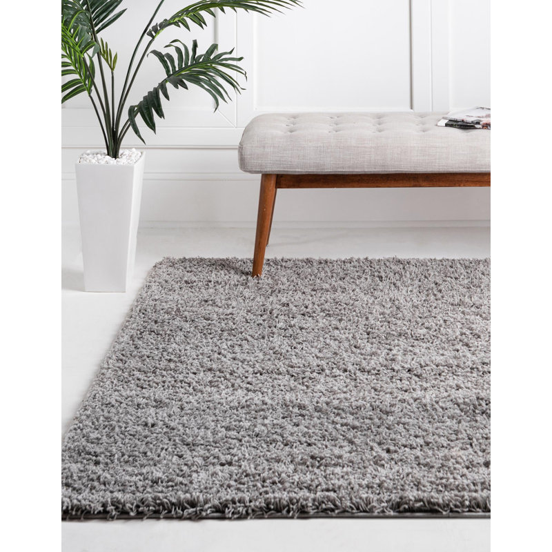 Tapis Santosha à poils longs, Carré 5 pi 3 po, Gris nuageux