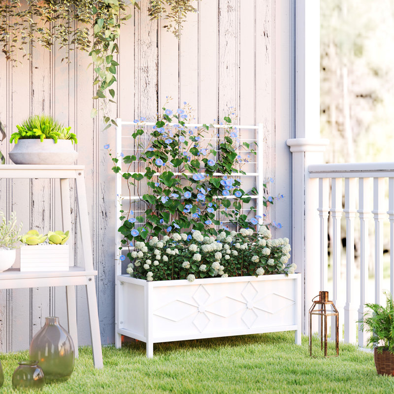 Jardinières verticales à treillis verticales, boîte de jardin extérieure moderne en acier galvanisé