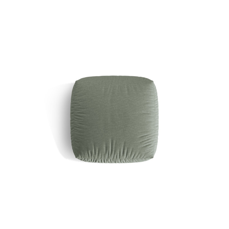 Carlens 106cm Wide Solid Colour Pouffe Ottoman, Moss Green