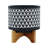 Ceramic 8" Aztec Planter On Wooden Stand