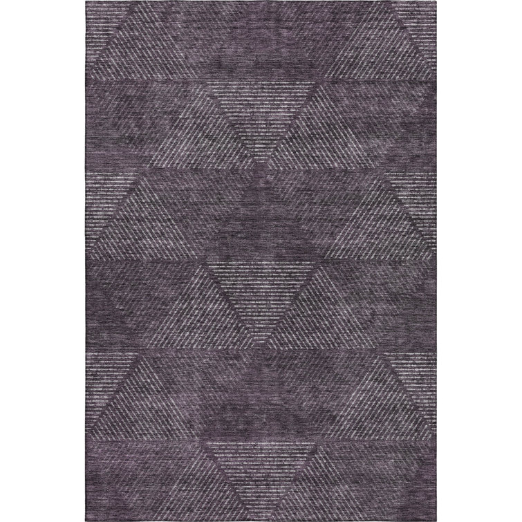 Premium Machine Washable Prisco Eggplant Rug