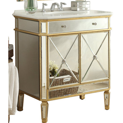 Lowery 32'' Single Bathroom Vanity with Stone Top