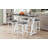 Mid-Century Counter Height 5-Piece Dining Set, Wood Console Table With Trestle Legs And 4 Stools For Small Places