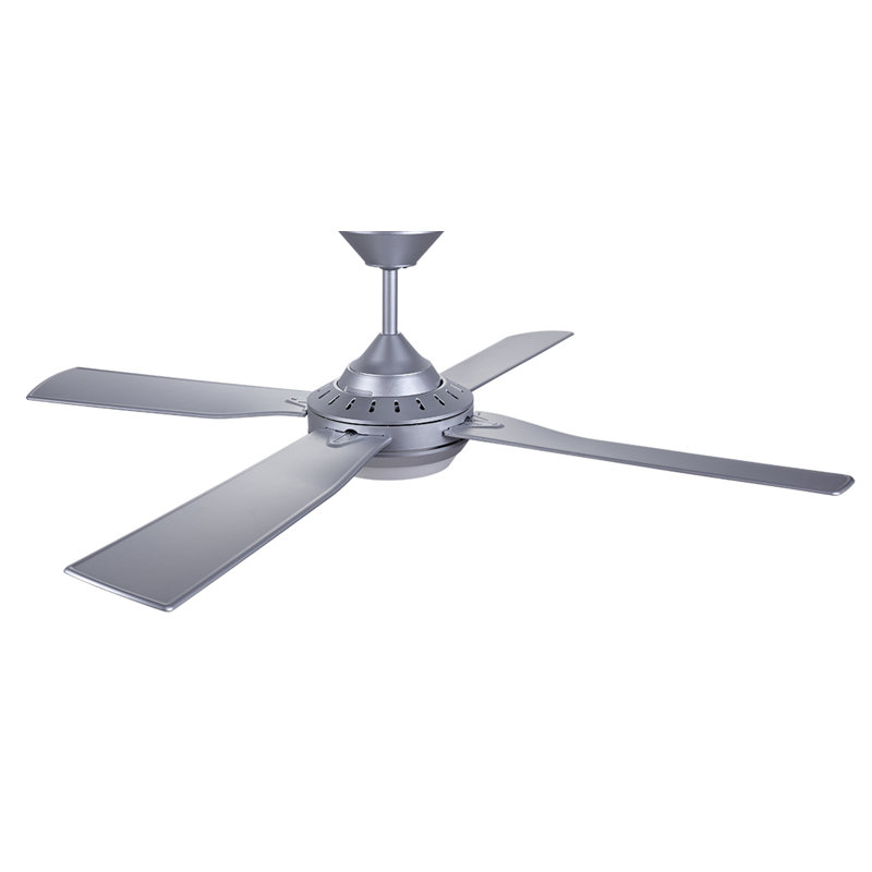 Moonah 52in 4-Blades Indoor/Outdoor Ceiling Fan with Remote Control and Light, Silver