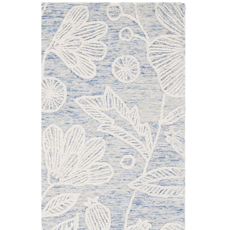 Tapis floral en laine touffeté à la main Jardin, Rectangle 4 pi x 6 pi