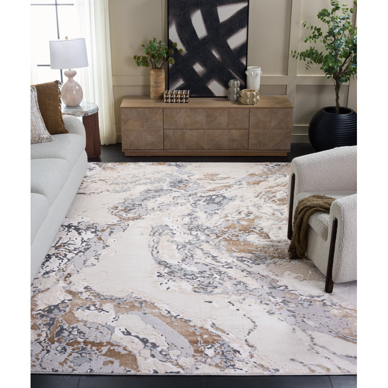 Kayliann Performance Abstract Rug, Rectangle 5'3" x 7'