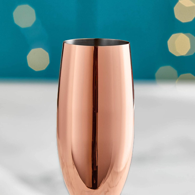 7 oz Ensemble de verres à pied en acier inoxydable