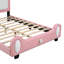 Lit plateforme en tissu d'ameublement-341418081