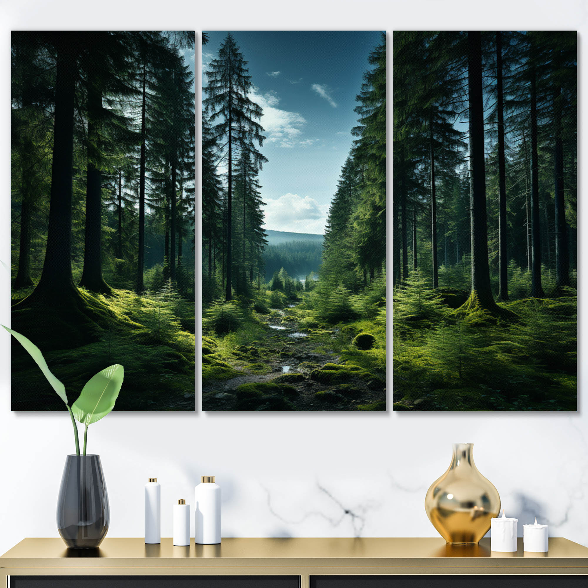 Millwood Pines Canada Whispering Pines I On Canvas 3 Pieces Print | Wayfair