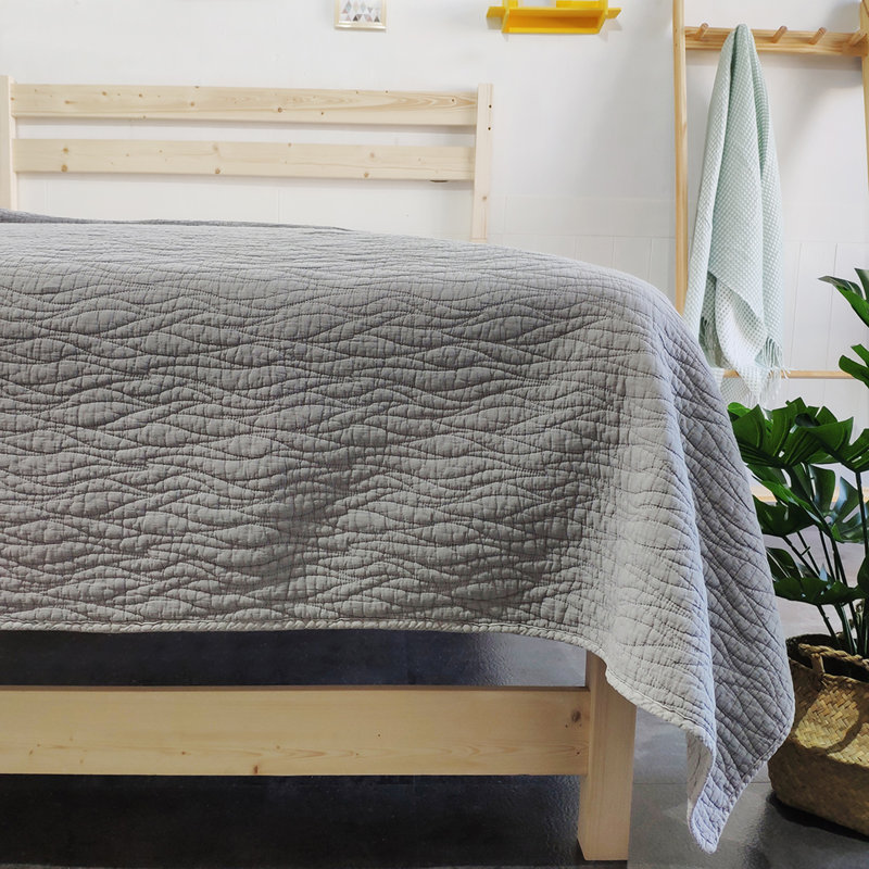 Carson Cotton Quilt, Twin Quilt + 1 Sham, Gray