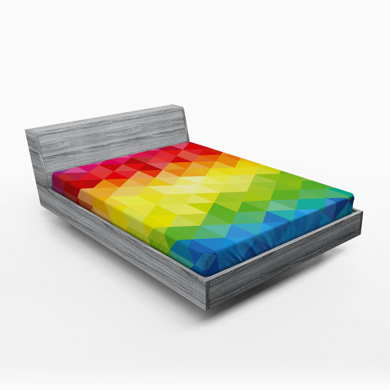 Microfiber Geometric Fitted Sheet, Full Fitted Sheet