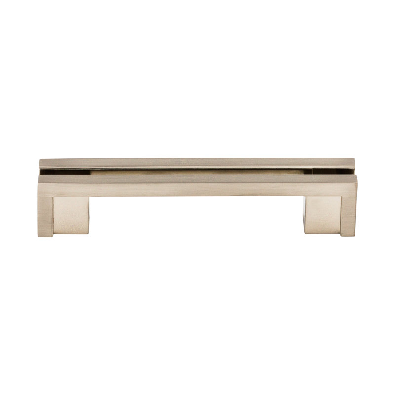 Flat Rail Bar pull, Brushed Satin Nickel, 3 1/2" Center to Center