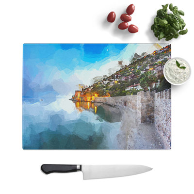 Tempered Glass Alyana in Turkey at Night Chopping Board