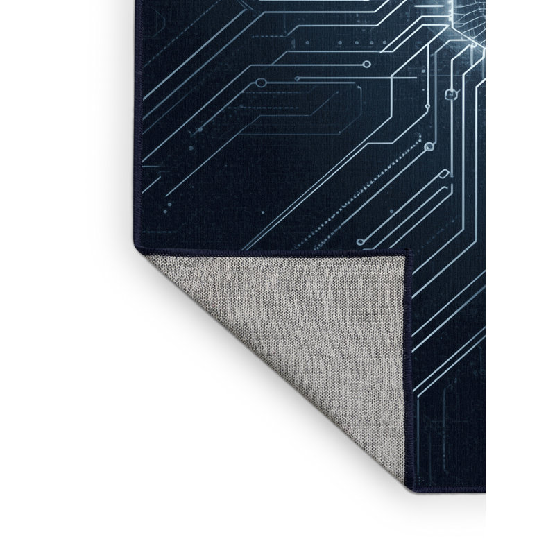 Tapis gris élégant et lavable à la machine Ottoline, Rond 3 pi