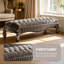 Banc capitonné en tissu